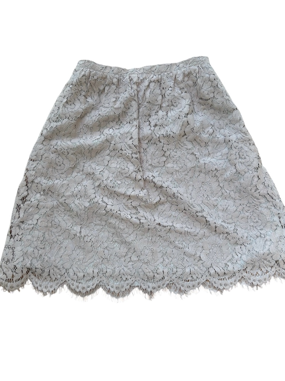 Jenny Yoo Collection Women’s Skirt Beige‎ Lace Scallop Hem Size 6